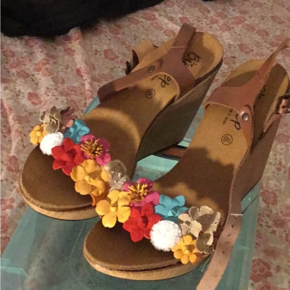 Floral Wedge Sandals